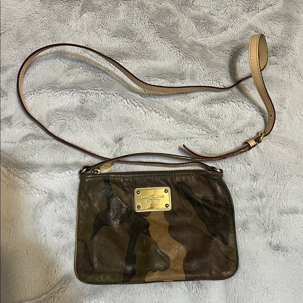 Michael Kors Camouflage Bag with Gold Plate